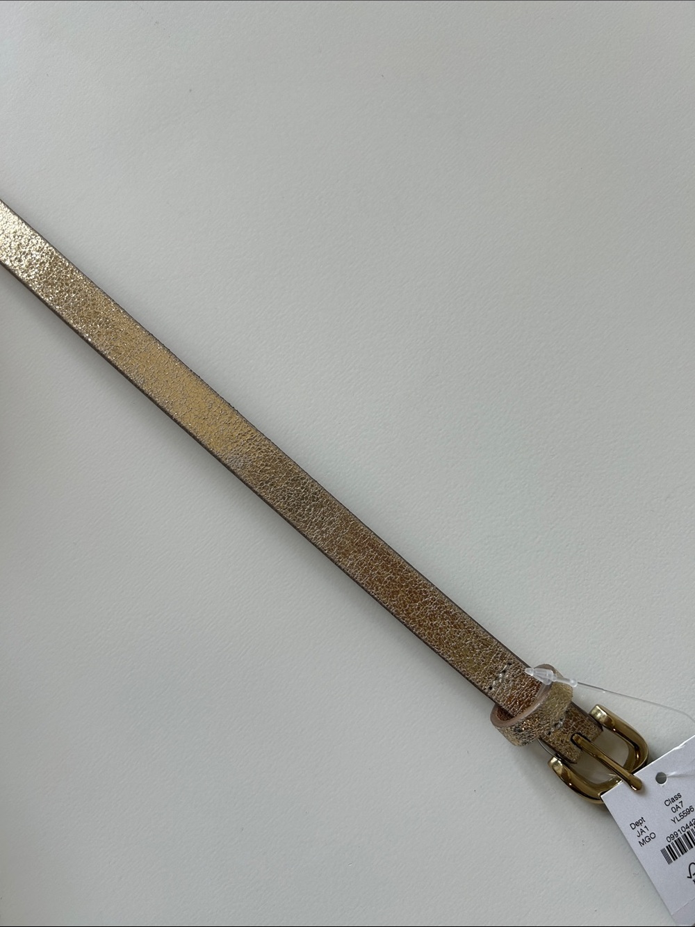 J. Crew Metallic Gold Skinny Leather Belt - Picture 13 of 14